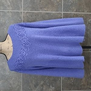 Elle Purple sweater with lace across the Front